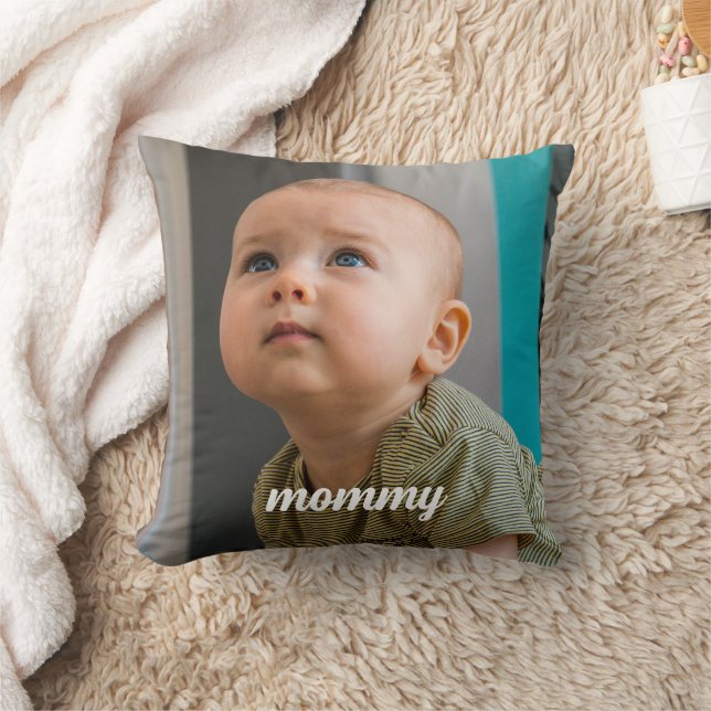 new moms Photo Personalized Minimal  Kissen (Decke)