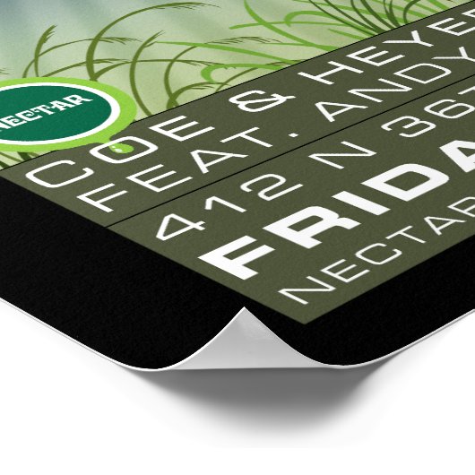 New Monsoon Nectar Lounge Seattle WA 2012 Poster (Ecke)