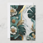 New Monstera Emerald Green and Gold Brautparty Einladung (Rückseite)