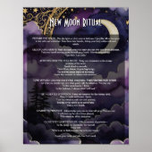 New Moon Ritual Pagan Prayer Book of shadows Poster (Vorne)