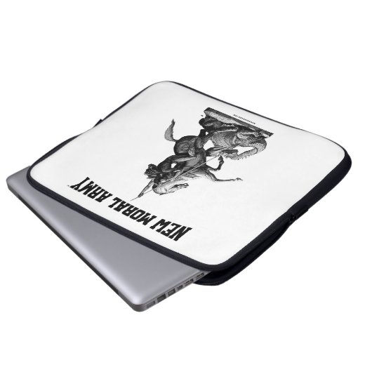 New Moral Army™ Saint George Logo (schwarz) Laptopschutzhülle (Vorne Knopf)