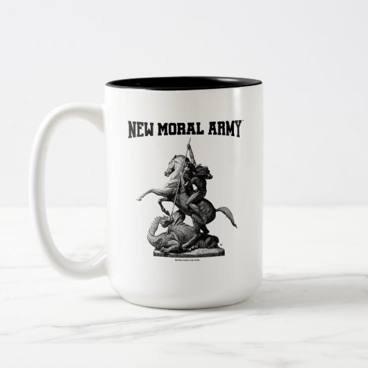 New Moral Army™ St. George & Dragon Logo Zweifarbige Tasse (Links)