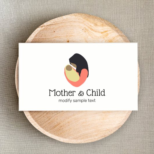 New Mother Holding Baby Logo Visitenkarte
