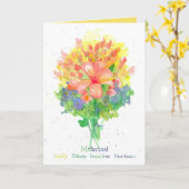 New Mother Lily Blume Bouquet Floriographie Karte (Gelbe Blume)