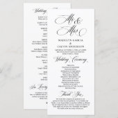 New Mr. and Mrs., Classy Wedding Zeremonie Programm (Vorne/Hinten)