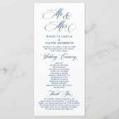 New Mr. and Mrs., Navy Blue, Wedding Zeremony Prog Programm (Vorderseite)