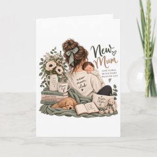 New Mum Club Cozy Motherhood Baby Shower Karte