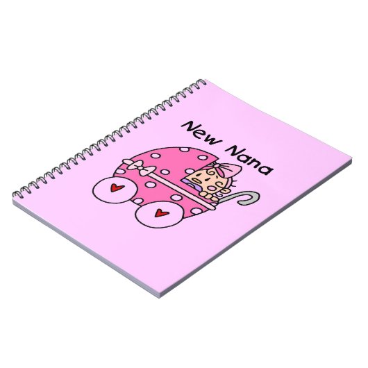 New Nana Baby in Carriage Gips Notizblock (Linke Seite)