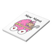 New Nana Baby in Carriage Gips Notizblock (Rotiert)