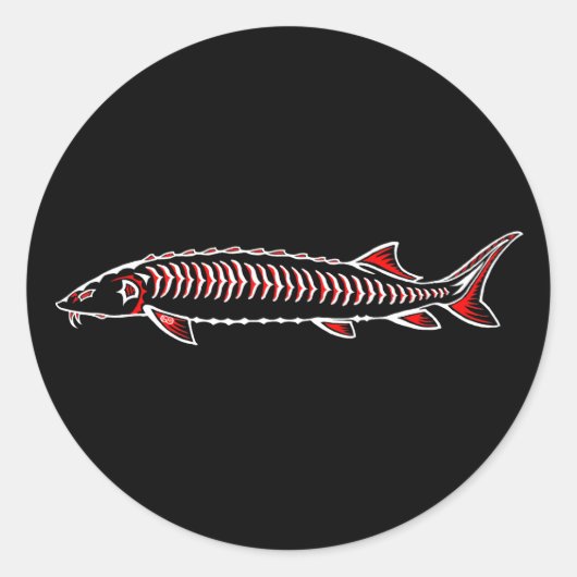 New Native - White Sturgeon Runder Aufkleber (Vorderseite)