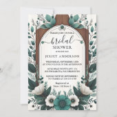 New Nature Garden Pflanze Dunkles grünes Brautpart Einladung (Vorderseite)