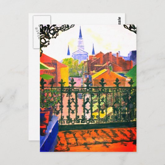 New O)vermietet Französisch Quarter Balkon Postkar Postkarte (Vorne/Hinten)