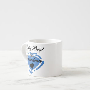 New Oma Baby Boy Blue Heart Geschenke Espressotasse