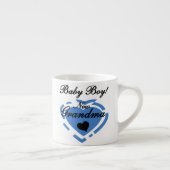 New Oma Baby Boy Blue Heart Geschenke Espressotasse (Rechts)