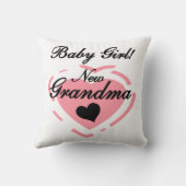 New Oma Baby Girl Pink Heart Geschenke Kissen (Rückseite)