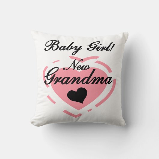New Oma Baby Girl Pink Heart Geschenke Kissen (Vorderseite)