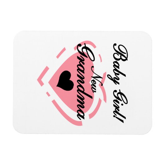 New Oma Baby Girl Pink Heart Geschenke Magnet (Horizontal)