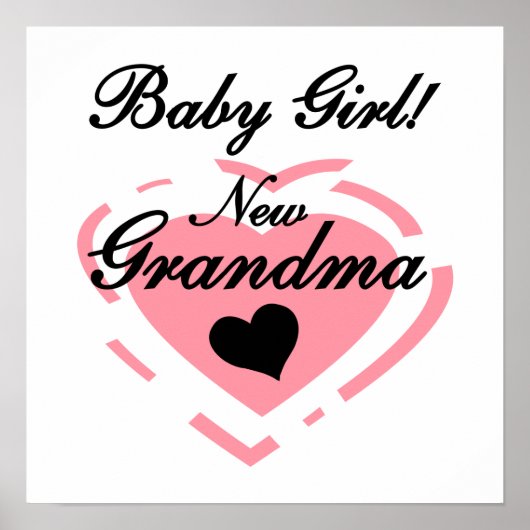 New Oma Baby Girl Pink Heart Geschenke Poster (Vorne)