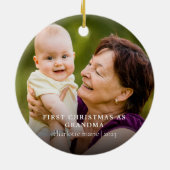 New Oma Babys Erstes Weihnachtsfest Foto Keramik Ornament (Hinten)