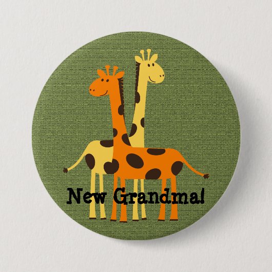 New Oma Grandpa Tante Onkel Cousin Giraffe Button (Vorderseite)