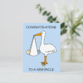 New Oncle to Baby Boy Herzlichen Glückwunsch Postkarte (Stehend Vorderseite)