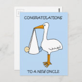 New Oncle to Baby Boy Herzlichen Glückwunsch Postkarte (Vorne/Hinten)