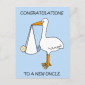 New Oncle to Baby Boy Herzlichen Glückwunsch Postkarte (Vorderseite)