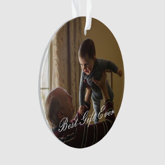 New Opa 1. Weihnachten Rustikales Foto Ornament (Vorderseite)