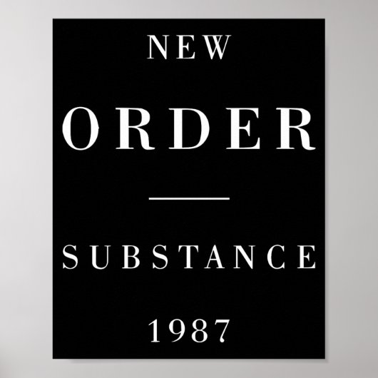 New Order Substance Baseball  Poster (Vorne)