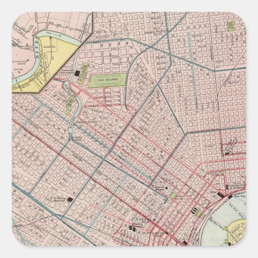 New Orleans 2 Quadratischer Aufkleber (Vorderseite)