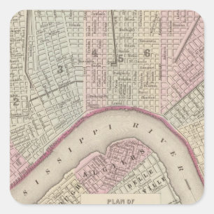 New Orleans 3 Quadratischer Aufkleber