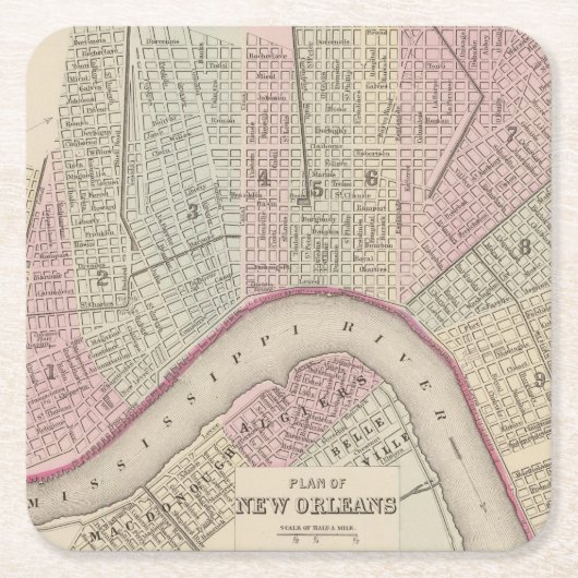 New Orleans 3 Rechteckiger Pappuntersetzer (Vorderseite)