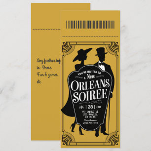 New Orleans-Abendveranstaltungs-Ticket-Stil Einladung