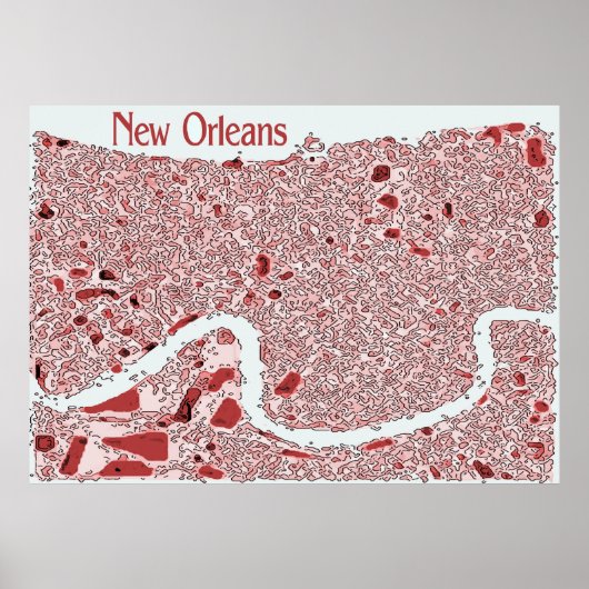 New Orleans Abstrakte Karte Poster (Vorne)
