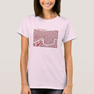 New Orleans Abstrakte Karte T-Shirt