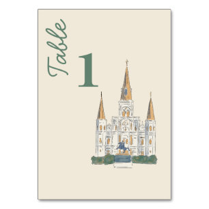 New Orleans  Aquarell beidseitig bedruckt Tischnummer