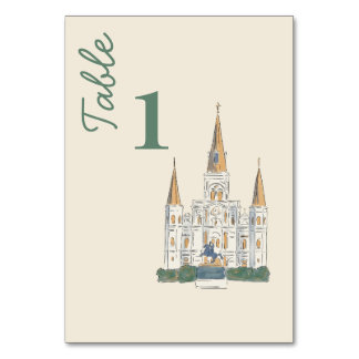 New Orleans  Aquarell beidseitig bedruckt Tischnummer
