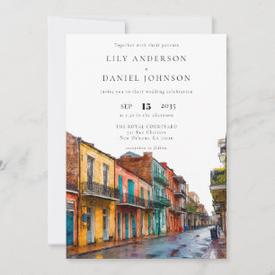 New Orleans Aquarell Elegante Hochzeit Einladung