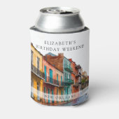 New Orleans Aquarell-Geburtstagswochenende Dosenkühler (Kanne Rückseite)