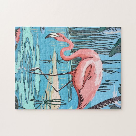 New Orleans Art Flamingo Puzzle (Horizontal)