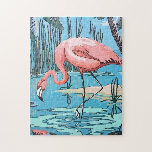 New Orleans Art Flamingo Puzzle (Vertikal)