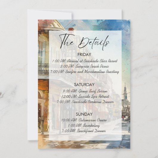 New Orleans Bachelorette Einladung (Rückseite)