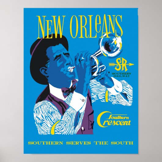 New Orleans. Bahnposter im Retrostil Poster (Vorne)