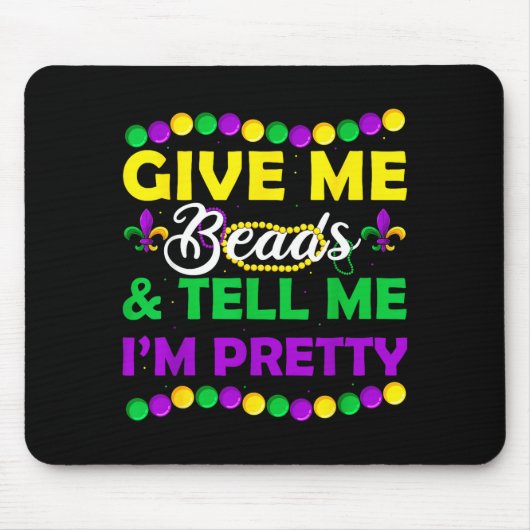 New Orleans Beads Mardi Gras Party Apparel Funny W Mousepad (Vorne)
