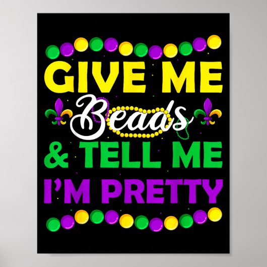New Orleans Beads Mardi Gras Party Apparel Funny W Poster (Vorne)