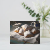 New Orleans Beignets Postkarte (Stehend Vorderseite)