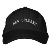 New Orleans bestickt Basic anpassbare Cap Black Bestickte Kappe (Vorderseite)