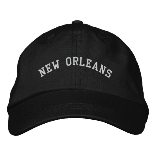 New Orleans bestickt Basic anpassbare Cap Black Bestickte Kappe (Vorderseite)
