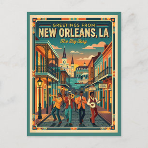 New Orleans Big Easy im Vintage-Stil Postkarte