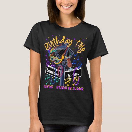 New Orleans Birthday Trip French Quarter Girls Tri T-Shirt (Vorderseite)